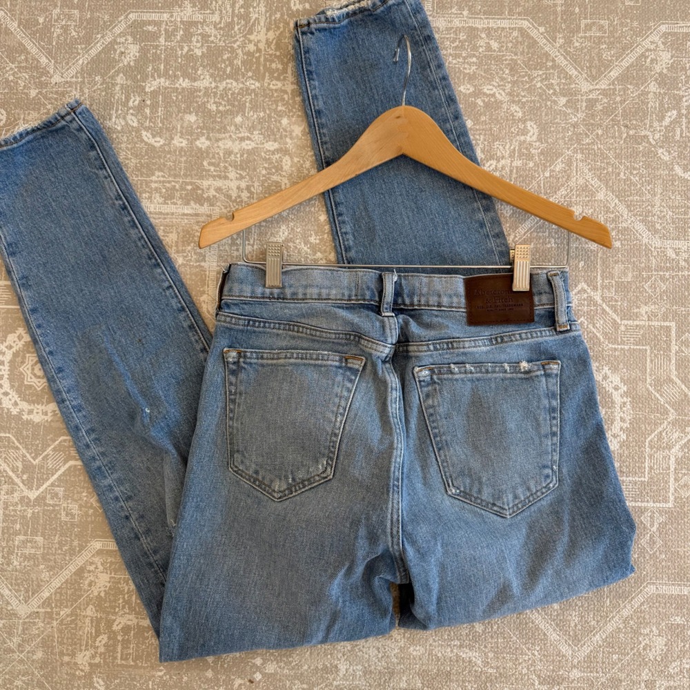 Abercrombie &‎ Fitch 90s Slim Jeans Mens 30x32 Blue Distressed Vintage Stretch